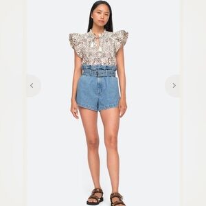 Sea New York Calla Blouse Cheetah Print Size 0